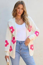 Load image into Gallery viewer, Rose Red Flower Pattern Open Front Cardigan
