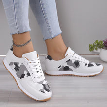 Load image into Gallery viewer, Tied Printed PU Leather Athletic Sneakers
