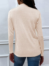 Load image into Gallery viewer, Shiny Drawstring Mock Neck Long Sleeve T-Shirt
