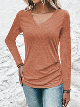 Load image into Gallery viewer, Heathered V-Neck Long Sleeve T-Shirt
