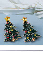 Load image into Gallery viewer, Alloy Inlaid Rhinestone Christmas Tree Earrings
