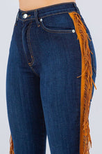 Load image into Gallery viewer, Fringe Bell Bottom in Dark - Inseam 32&quot;
