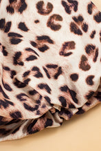 Load image into Gallery viewer, Bright Pink Leopard Colorblock Patchwork Bubble Sleeve Maxi Dress
