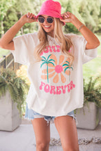 Load image into Gallery viewer, White SUMMER FOREVER Flower Graphic T Shirt
