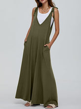 Load image into Gallery viewer, V-Neck Tie Shoulder Jumpsuit
