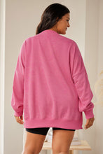 Load image into Gallery viewer, Plus Size Round Neck Drop Shoulder Slit Sweatshirt
