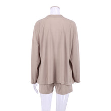 Load image into Gallery viewer, 7 Colors - 3pc Set - Womens Solid Color Pajamas Loungewear - Cardigan + Short Top + Looge Short Pants Ti Amo I love you
