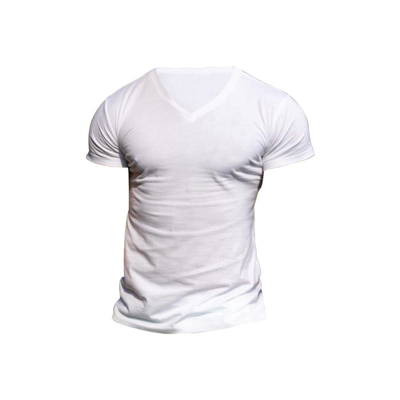 7 Colors - Men's Outdoor Solid Color V-Neck T-Shirt Casual - Sizes S-3XL Ti Amo I love you