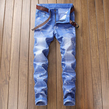 Load image into Gallery viewer, 7 Colors - Mens Cotton Skinny Ripped Hole Hip hop Denim Jeans Ti Amo I love you
