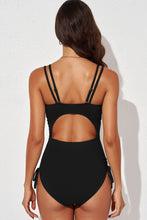 Load image into Gallery viewer, 7 Colors - Tied Cutout Plunge One-Piece Swimsuit - Sizes S-2XL Ti Amo I love you
