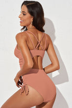 Load image into Gallery viewer, 7 Colors - Tied Cutout Plunge One-Piece Swimsuit - Sizes S-2XL Ti Amo I love you
