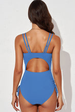 Load image into Gallery viewer, 7 Colors - Tied Cutout Plunge One-Piece Swimsuit - Sizes S-2XL Ti Amo I love you
