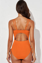 Load image into Gallery viewer, 7 Colors - Tied Cutout Plunge One-Piece Swimsuit - Sizes S-2XL Ti Amo I love you
