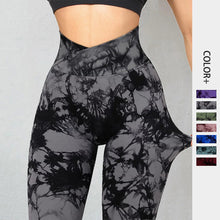 Load image into Gallery viewer, 7 Colors - Womens - Seamless Tie Dye Yoga Pants - Push Up Sport Fitness / Running / Gym Leggings Ti Amo I love you
