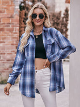 Load image into Gallery viewer, 7 Styles - Plaid Dropped Shoulder Longline Shirt - Sizes S-2XL Ti Amo I love you
