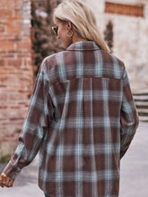 Load image into Gallery viewer, 7 Styles - Plaid Dropped Shoulder Longline Shirt - Sizes S-2XL Ti Amo I love you
