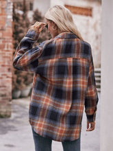 Load image into Gallery viewer, 7 Styles - Plaid Dropped Shoulder Longline Shirt - Sizes S-2XL Ti Amo I love you
