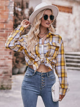 Load image into Gallery viewer, 7 Styles - Plaid Dropped Shoulder Longline Shirt - Sizes S-2XL Ti Amo I love you
