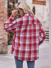 Load image into Gallery viewer, 7 Styles - Plaid Dropped Shoulder Longline Shirt - Sizes S-2XL Ti Amo I love you
