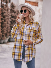 Load image into Gallery viewer, 7 Styles - Plaid Dropped Shoulder Longline Shirt - Sizes S-2XL Ti Amo I love you
