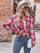 Load image into Gallery viewer, 7 Styles - Plaid Dropped Shoulder Longline Shirt - Sizes S-2XL Ti Amo I love you
