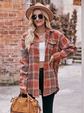 Load image into Gallery viewer, 7 Styles - Plaid Dropped Shoulder Longline Shirt - Sizes S-2XL Ti Amo I love you
