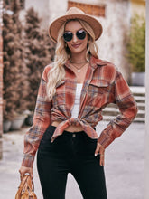 Load image into Gallery viewer, 7 Styles - Plaid Dropped Shoulder Longline Shirt - Sizes S-2XL Ti Amo I love you
