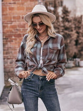 Load image into Gallery viewer, 7 Styles - Plaid Dropped Shoulder Longline Shirt - Sizes S-2XL Ti Amo I love you
