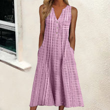 Load image into Gallery viewer, 7 Styles - Womens - Fashion Pocket V Neck Stripe Sleeveless Casual Dress Ti Amo I love you
