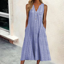 Load image into Gallery viewer, 7 Styles - Womens - Fashion Pocket V Neck Stripe Sleeveless Casual Dress Ti Amo I love you
