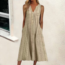 Load image into Gallery viewer, 7 Styles - Womens - Fashion Pocket V Neck Stripe Sleeveless Casual Dress Ti Amo I love you
