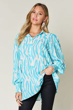 Load image into Gallery viewer, Double Take Full Size Printed Smocked Long Sleeve Blouse
