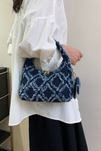 Load image into Gallery viewer, Raw Edge Denim Handbag with Pouch
