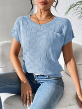 Load image into Gallery viewer, Round Neck Short Sleeve Knit Top
