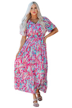 Load image into Gallery viewer, Wrap V Neck Floral Maxi Dress
