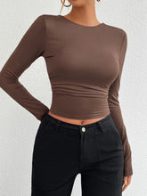 Load image into Gallery viewer, Devine Backless Round Neck Long Sleeve T-Shirt
