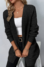 Load image into Gallery viewer, Open Front Waffle Sweater Cardigan
