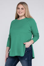 Load image into Gallery viewer, Plus Melange Baby Waffle Long Sleeve Top
