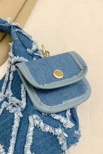 Load image into Gallery viewer, Raw Edge Denim Handbag with Pouch
