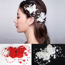 Load image into Gallery viewer, Bridal Wedding / Prom - Rhinestone Flower Butterfly Headpiece
