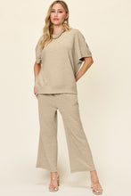 Load image into Gallery viewer, Double Take Full Size Texture Short Sleeve Top and Pants Set
