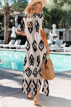 Load image into Gallery viewer, Black Western Print Side Split Long Shirt Dress
