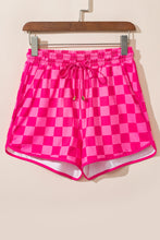 Load image into Gallery viewer, Rose Checkered Drawstring Elastic Waist Casual Shorts
