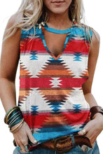 Load image into Gallery viewer, Womens / Teen Girls - Aztec Geometric Pattern Hollowed Neckline Tank Top
