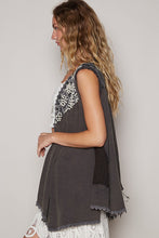 Load image into Gallery viewer, POL Embroidered Pearls Open Front Sleeveless Cardigan
