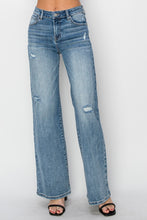 Load image into Gallery viewer, RISEN Full Size High Waist Distressed Wide Leg Jeans
