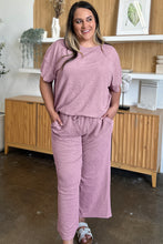 Load image into Gallery viewer, Double Take Full Size Texture Short Sleeve Top and Pants Set
