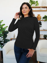 Load image into Gallery viewer, Ruched Mock Neck Long Sleeve T-Shirt
