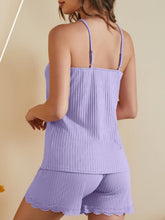 Load image into Gallery viewer, Ribbed Scoop Neck Top and Shorts Lounge Set
