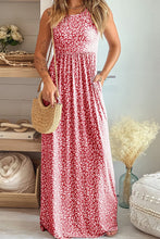 Load image into Gallery viewer, 2 Colors - Leopard Round Neck Sleeveless Maxi Dress
